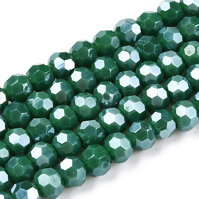 Electroplate Opaque Glass Beads Strands EGLA-A035-P4mm-A17-1