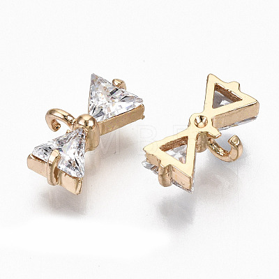 Brass Micro Pave Cubic Zirconia Charms KK-S359-011A-RS-1