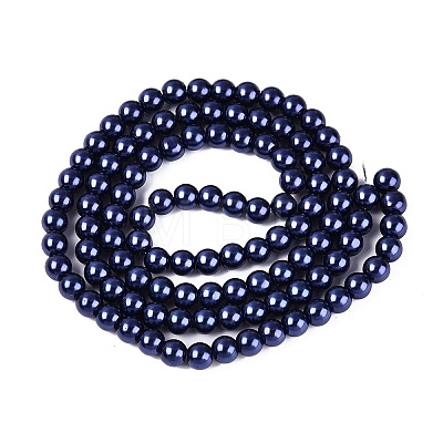 Baking Paint Pearlized Glass Pearl Round Bead Strands HY-Q330-8mm-82-1