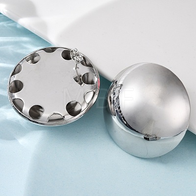 Brass Half Round Stud Earrings EJEW-Z125-01P-1