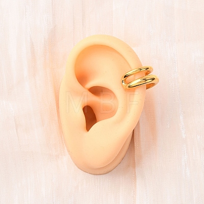 Two-layer C-Shaped 304 Stainless Steel Two Tone Cuff Earrings EJEW-A131-04E-G-1
