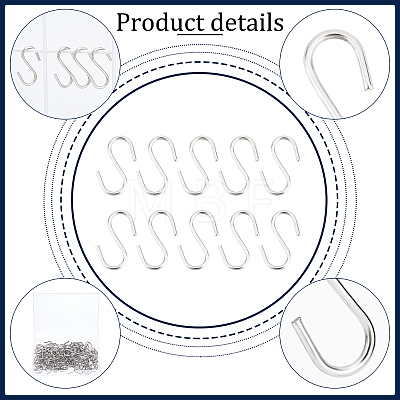 304 Stainless Steel S Hook Findings STAS-PH0016-02-1