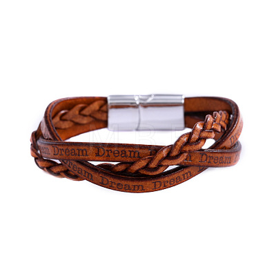 Crossover Braided Imitation Leather Cord Bracelets WGA7DEE-02-1