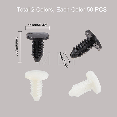 AHADEMAKER 100Pcs 2 Colors Nylon Gauge Rivets FIND-GA0002-52-1