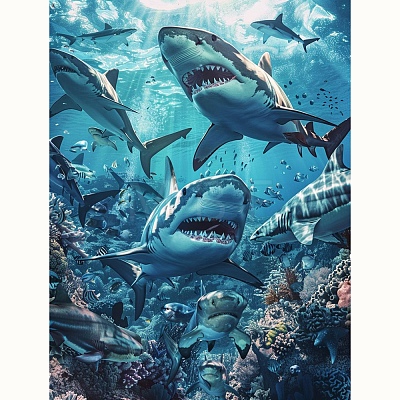 Sea Animal Theme DIY Diamond Painting Kit PW-WG3244B-01-1