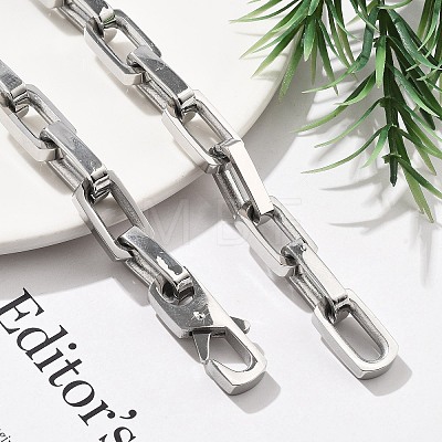 304 Stainless Steel Paperclip Chain Necklaces for Women Men NJEW-A033-02P-1