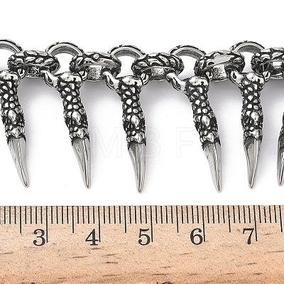 304 Stainless Steel Dragon Claw Bib Necklaces for Men NJEW-D345-02AS-1