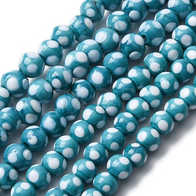 Handmade Lampwork Beads LAMP-D002-6mm-01E-1