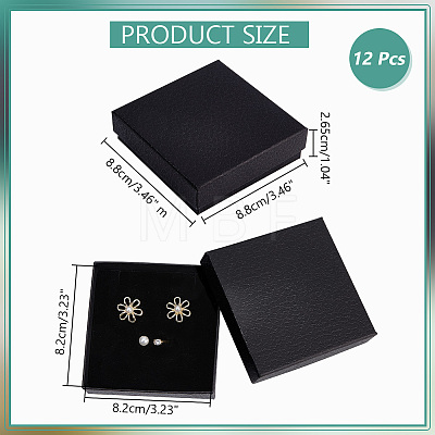  12Pcs Square Cardboard Necklace Box CBOX-NB0001-30-1