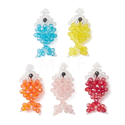 AB Color Plated Glass Pendants PALLOY-MZ01330-1