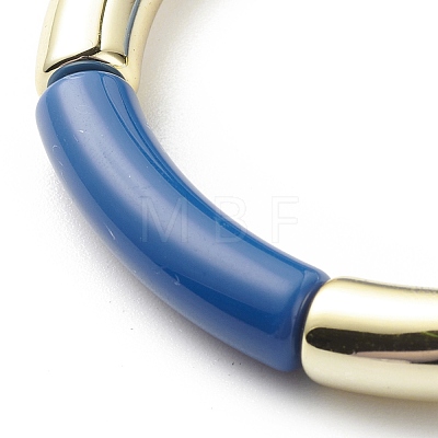 Acrylic Curved Tube Beaded Stretch Bracelet for Women BJEW-JB08438-04-1