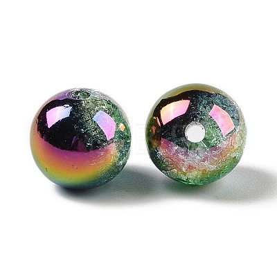 UV Plating Opaque Crackle Two-tone Acrylic Beads MACR-C032-01A-1