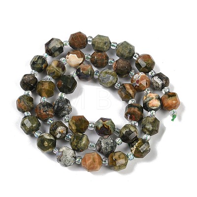 Natural Rhyolite Jasper Beads Strands G-O201B-122F-1