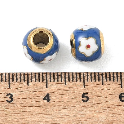 304 Stainless Steel Enamel European Beads STAS-G393-02G-01-1