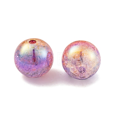 UV Plating Rainbow Iridescent Two Tone Acrylic Beads PACR-C009-04E-1