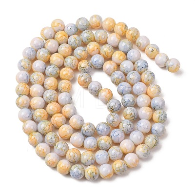 Baking Paint Glass Beads Strands DGLA-N003-8mm-C01-1