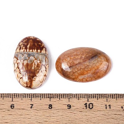 Dyed Natural Fire Agate Cabochons X-G-Q957-02B-20x30-1