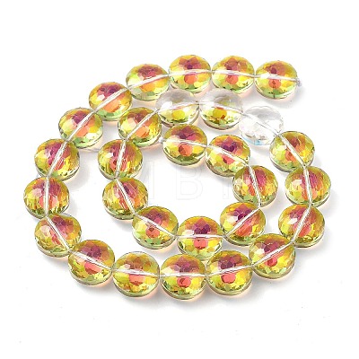 Electroplate Transparent Glass Beads Strands EGLA-M032-01A-HR01-1