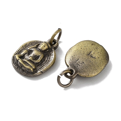 Tibetan Style Brass Pendants KK-M284-17AB-1