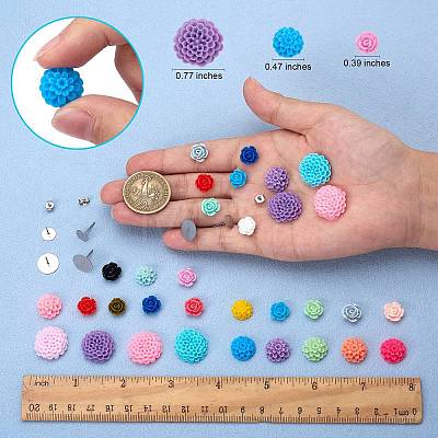 DIY 3D Flower Stud Earring Making Kit DIY-SZ0008-55-1