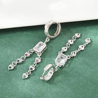 Brass Micro Pave Cubic Zirconia Chandelier Earrings KK-CBA8324-15P-1