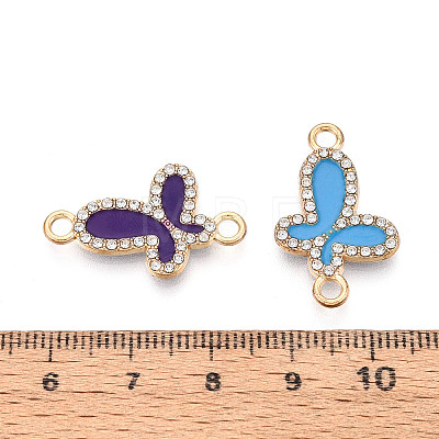 Alloy Crystal Rhinestone Butterfly Links Connector Charms ENAM-N008-05KCG-1