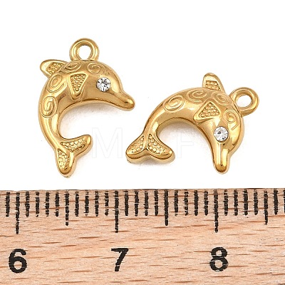 304 Stainless Steel with Crystal Rhinestone Charms RB-CBABFDA-11G-G-1