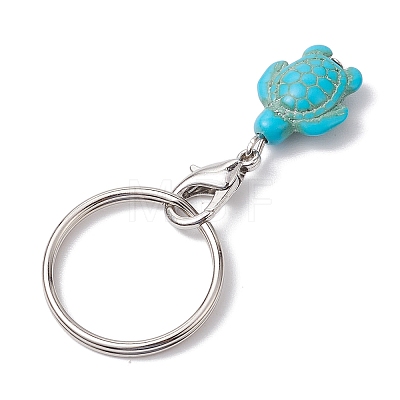 Turtle Dyed Synthetic Turquoise Keychain KEYC-JKC00962-01-1