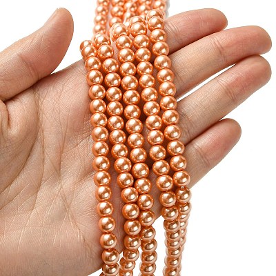 Eco-Friendly Dyed Glass Pearl Bead Strands LS-HY-A008-6mm-RB113-1