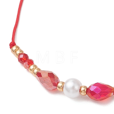 Glass & Seed Beads Braided Bead Bracelets BJEW-MZ00283-02-1