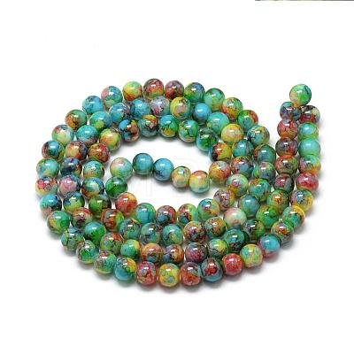 Baking Painted Glass Beads Strands DGLA-S115-6mm-S36-1