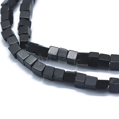 Natural Black Stone Beads Strands G-F631-C14-1