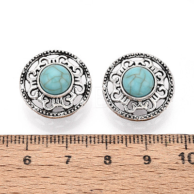 Zinc Metal Alloy & Natural Turquoise Buttons LS-BUTT-WH0057-001C-AS-1