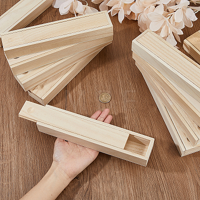 Rectangle Unfinished Wood Gift Storage Box CON-WH0094-38B-1