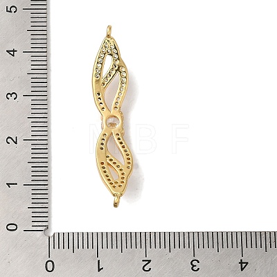 Rack Plating Brass Pave Clear Cubic Zirconia Connector Charms KK-K377-83G-1