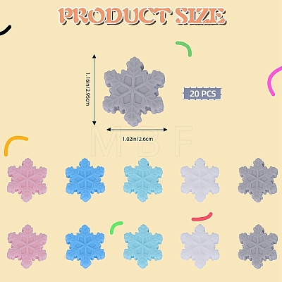 20Pcs 5 Colors Snowflake Food Grade Eco-Friendly Silicone Beads SIL-SZ0001-21-1
