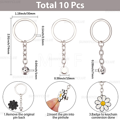 10Pcs Iron Split Key Rings FIND-SC0023-65-1