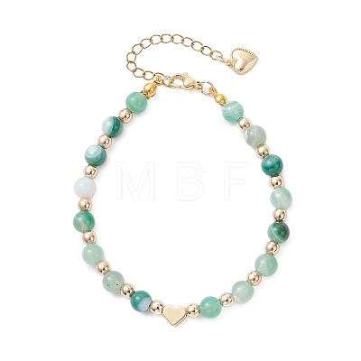 Natural Banded Agate Beaded Bracelets BJEW-JB12752-03-1