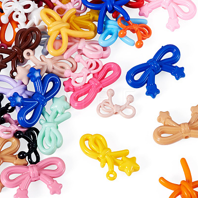 48Pcs 4 Styles Opaque Acrylic Beads OACR-TA0004-94A-1