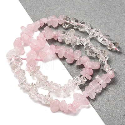 Natural Quartz Crystal & Rose Quartz Beads Strands G-L610-A07-01-1