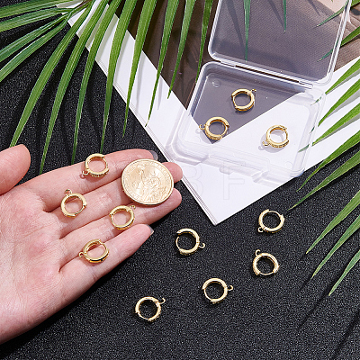 12Pcs Brass Huggie Hoop Earring Findings KK-CN0003-37-1