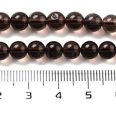 Natural Smoky Quartz Round Beads Strands G-E329-6mm-38A-1