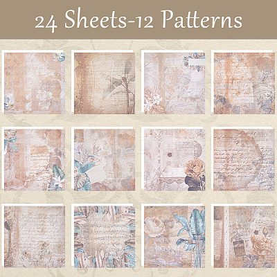 24Pcs 12 Styles Scrapbook Paper Pads DIY-WH0028-48A-1