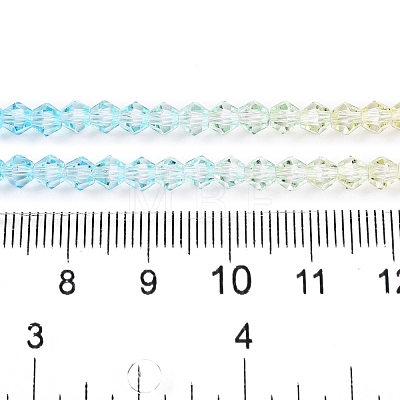 Gradient Color Baking Painted Glass Bead Strands DGLA-A039-T6mm-A012-1