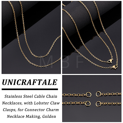 Unicraftale Half Finished 304 Stainless Steel Cable Chain Necklaces STAS-UN0038-66G-1