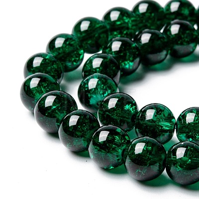 Spray Painted Crackle Glass Beads Strands CCG-Q001-8mm-17-1