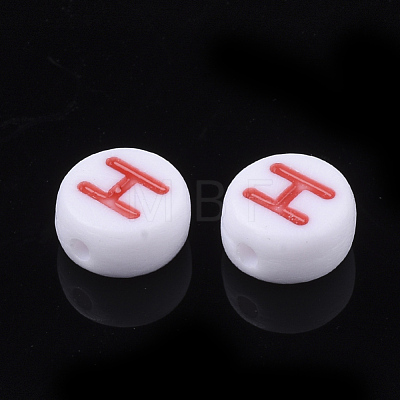 Initial Acrylic Beads X-OACR-E001-20H-1