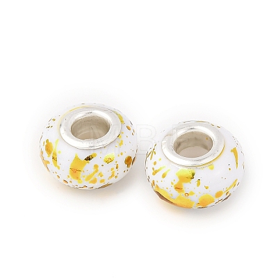 Opaque Resin Rondelle European Beads RESI-Z046-01-1