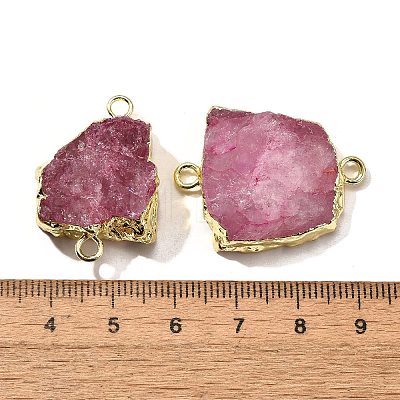 Raw Rough Natural Dyed Quartz Crystal Links Connector Charms G-K189-04LG-02-1