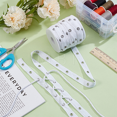 20 Yardcs Cotton Ribbon with Stainless Steel Eyelets OCOR-BC0009-65B-02-1